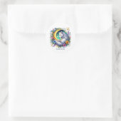 Schattigee wolf liefhebbers dier aanpasbaar ronde sticker (Tas)