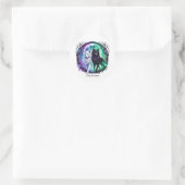 Schattigee wolf liefhebbers dier aanpasbaar ronde sticker (Tas)