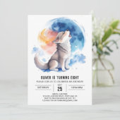 Schattigee Wolf Pup bewerkbare Verjaardag Kaart (Staand voorkant)