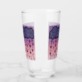 Schattigee wolken en harten kunst glas (Links)