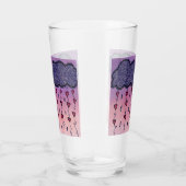 Schattigee wolken en harten kunst glas (Rechts)