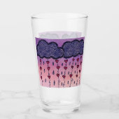 Schattigee wolken en harten kunst glas (Voorkant)