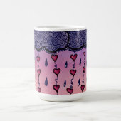 Schattigee wolken en harten kunst koffiemok (Center)