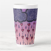 Schattigee wolken en harten kunst latte mok (Voorkant)