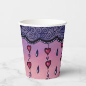 Schattigee wolken en harten kunst papieren bekers (Voorkant)