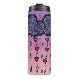 Schattigee wolken en harten kunst thermosbeker