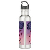 Schattigee wolken en harten kunst waterfles  (Achterkant)