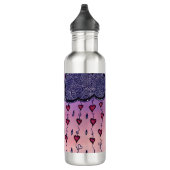 Schattigee wolken en harten kunst waterfles  (Rechts)