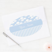 Schattigee wolken en strepen ovale sticker (Envelop)
