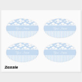 Schattigee wolken en strepen ovale sticker (Vel)