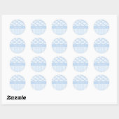 Schattigee wolken en strepen ronde sticker (Vel)