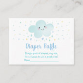 Schattigee wolkensterren blauw Baby showers luierr Informatiekaartje (Voorkant)
