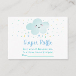 Schattigee wolkensterren blauw Baby showers luierr Informatiekaartje
