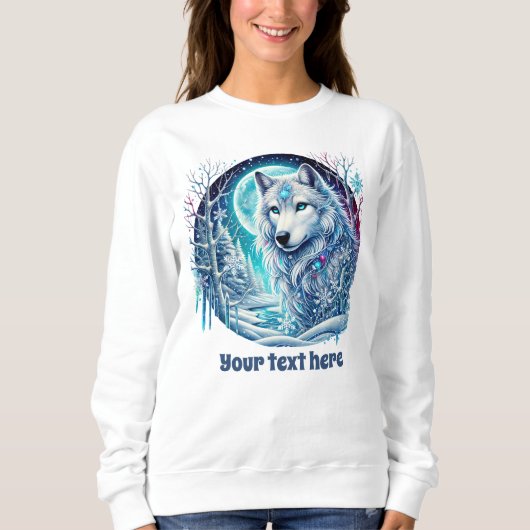 Schattigee wolvenliefhebbers aanpasbare winterwolf trui (Voorkant)