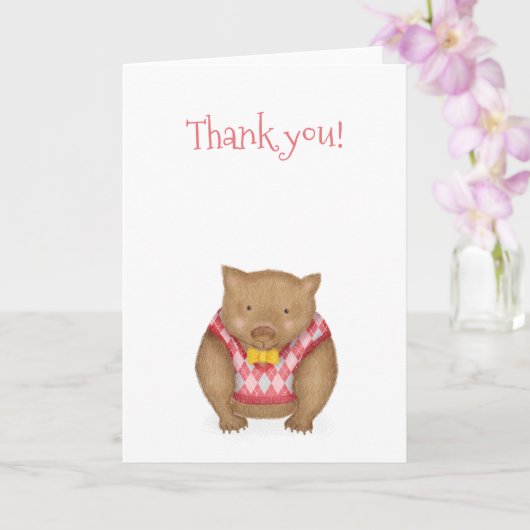 Schattigee wombat dank je kaart (Orchidee)