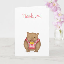 Schattigee wombat dank je kaart