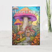 Schattigee woning in een paddenstoelenbos kaart (Voorkant)