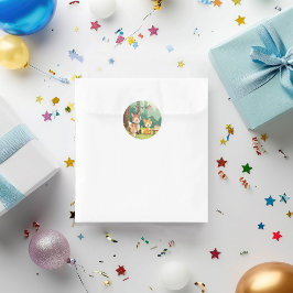Schattigee Woodland Animal Child Verjaardag Ronde Sticker