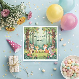 Schattigee Woodland Animal Child Verjaardag Servet