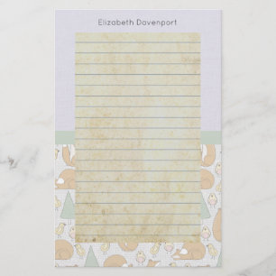 Schattigee Woodland Animal Creatures met Lined Briefpapier