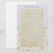 Schattigee Woodland Animal Creatures met Lined Briefpapier (Voorkant / Achterkant)