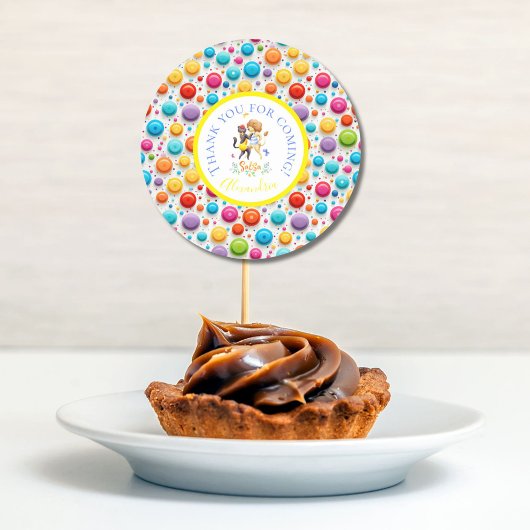 Schattigee Woodland Animal Party Leeuwen Dansen Sa Ronde Sticker