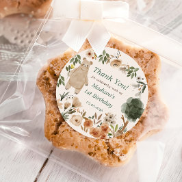 Schattigee Woodland Animals 1st Birthday Party Cla Ronde Sticker