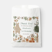 Schattigee Woodland Animals 1st Verjaardag Feest F Bedankzakje (Voorkant)
