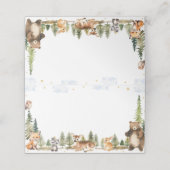 Schattigee Woodland Animals Food Tent Place Card Plaatskaartje (Buitenkant ongevouwen)