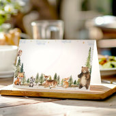 Schattigee Woodland Animals Food Tent Place Card Plaatskaartje