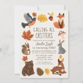 Schattigee Woodland Animals Herfst Herfst Kids Ver Kaart (Voorkant)
