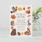 Schattigee Woodland Animals Herfst Herfst Kids Ver Kaart (Staand voorkant)