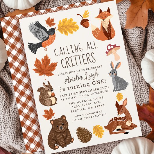 Schattigee Woodland Animals Herfst Herfst Kids Ver Kaart