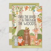 Schattigee Woodland Animals Natuur Forest verjaard Kaart (Voorkant / Achterkant)