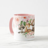 Schattigee Woodland Animals Pink Blush Floral Cust Mok (Voorkant links)