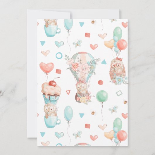 Schattigee Woodland Animals Waterverf Verjaardag v Kaart (Achterkant)