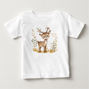 Schattigee Woodland Baby Deer Waterverf Illustrati
