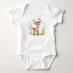 Schattigee Woodland Baby Deer Waterverf Illustrati Romper