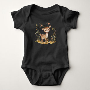 Schattigee Woodland Baby Deer Waterverf Illustrati Romper