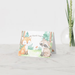 Schattigee Woodland Baby shower Theme Invitation Bedankkaart