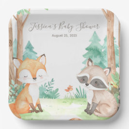 Schattigee Woodland Baby shower Theme Invitation Papieren Bordje