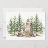 Schattigee Woodland Beer Cub zwangerschapsaankondi Aankondiging (Achterkant)