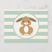 Schattigee Woodland Bunny Rabbit op Light Sage Gre Briefkaart (Voorkant)