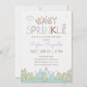 Schattigee Woodland Creatures Baby Sprinkle Invita Kaart (Voorkant)
