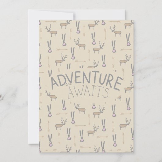 Schattigee Woodland Creatures Baby Sprinkle Invita Kaart (Achterkant)