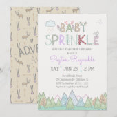 Schattigee Woodland Creatures Baby Sprinkle Invita Kaart (Voorkant / Achterkant)