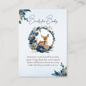 Schattigee Woodland Deer Blue Floral Boeken voor B Informatiekaartje (Voorkant)