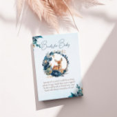 Schattigee Woodland Deer Blue Floral Boeken voor B Informatiekaartje