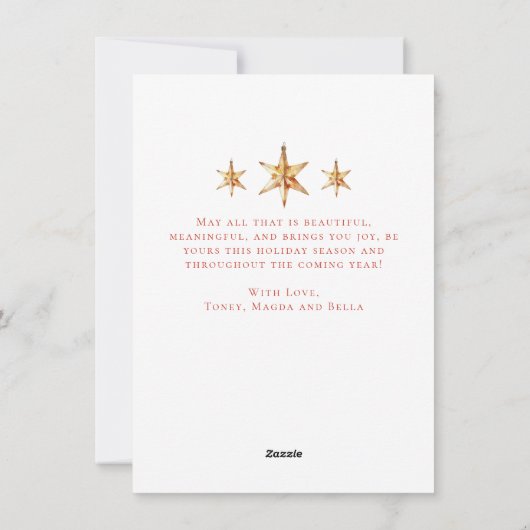 Schattigee Woodland Deer en Star Merry Christmas F Feestdagenkaart (Achterkant)