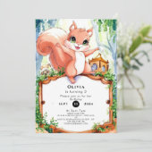 Schattigee Woodland Eekhoorn Verjaardag Kaart (Staand voorkant)